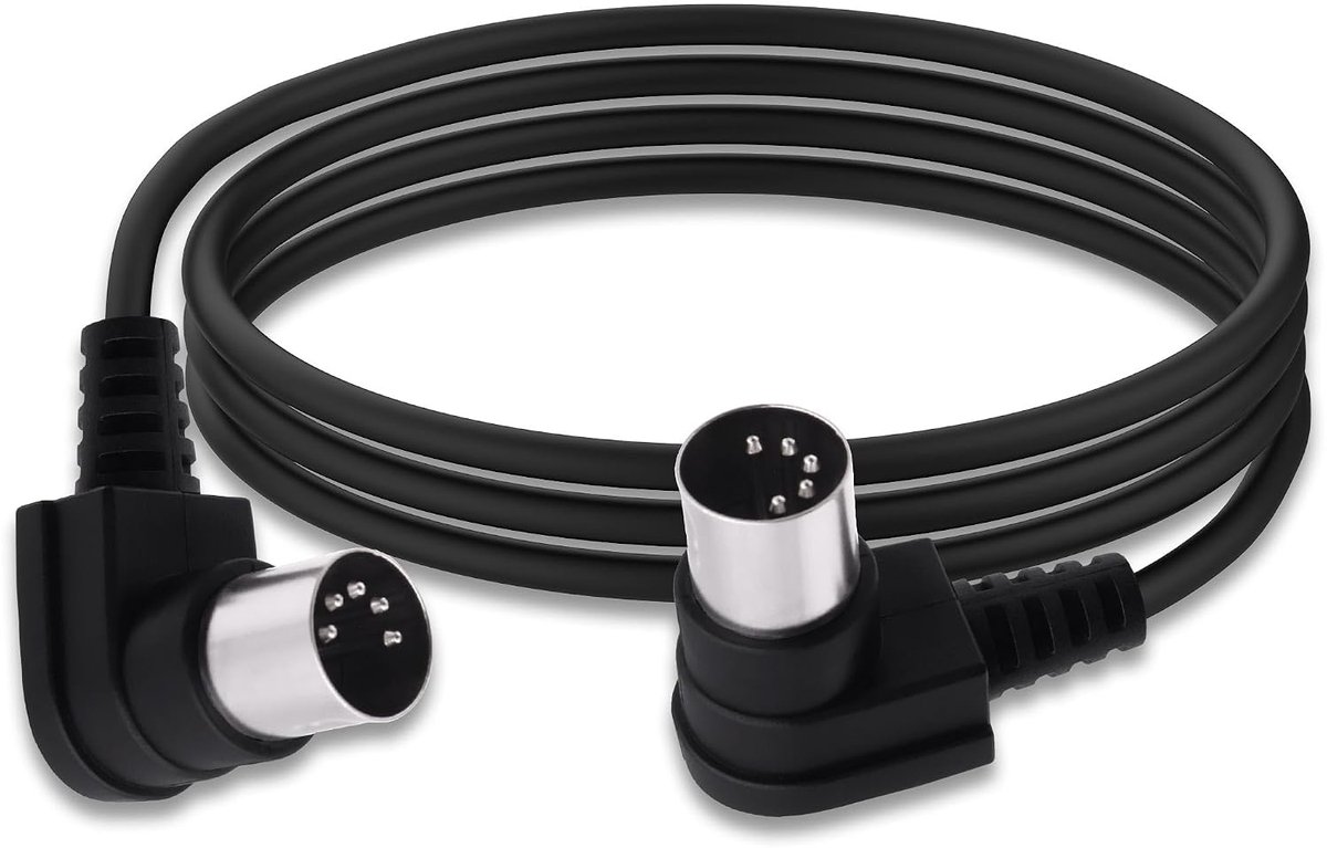 DIN 5 Pin MIDI Cable, Male to Male Right Angle, 90 Degree, 5 Pin DIN Audio Adapter, Extension Cable for Synth - ShopVlot