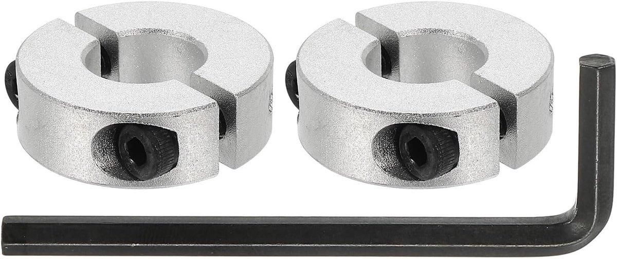 SnelShoppen - Splijtschachtkraag 13 mm Dubbel Aluminium 30 mm Buitendiameter met Setschroef en Inbussleutel, 10 mm Dikte, Set van 2, Voor Auto en Tran