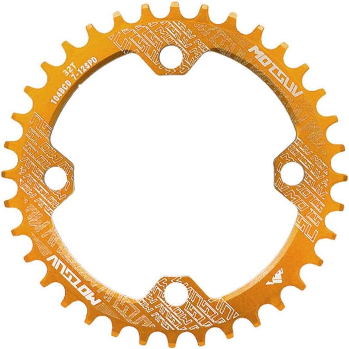 104 BCD 32T Narrow Wide Chainring, Round, Single Chainring (Gold) - ShopVlot