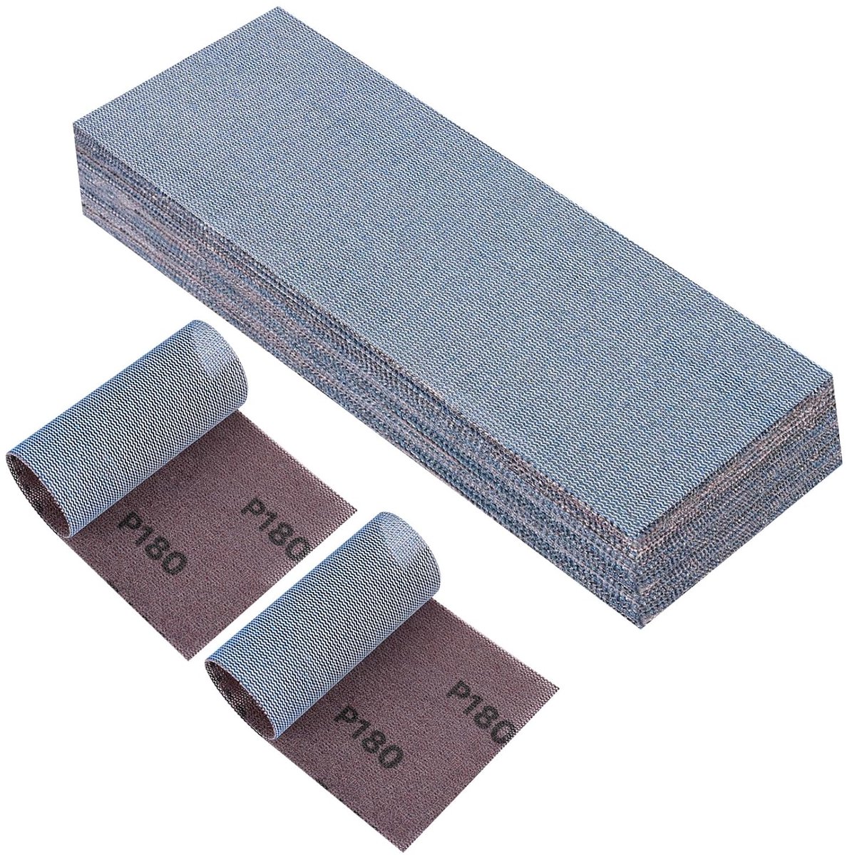 SnelShoppen - Net Schuurstrips 80 x 230 mm, Professioneel Keramisch Schuurpapier 180 Grit, 25 Stuks voor Handschuurmachine en Excentrische Schuurmachi