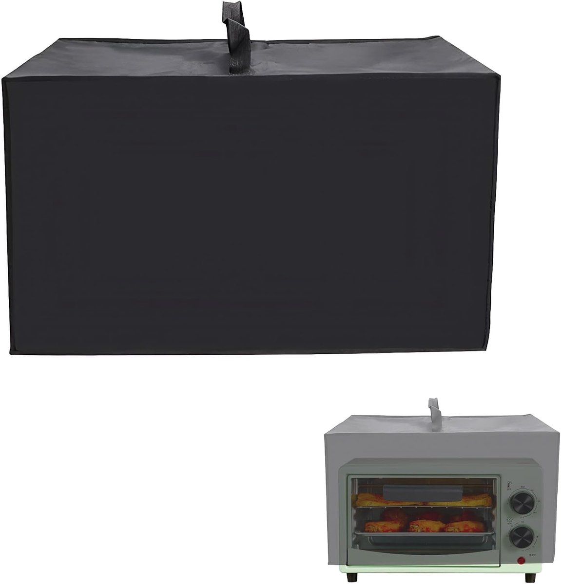 SnelShoppen - Air Fryer Stofbescherming 50 x 40 x 32 cm Waterdicht Zwart 420D Oxford Stofhoes voor Frituurpan met Handvat - Bescherming voor Keuken en