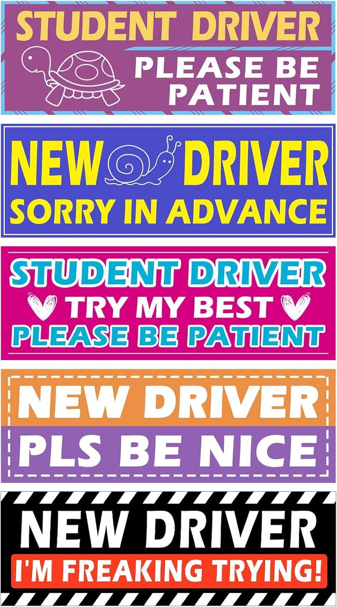 Magnetische Auto Stickers 5 Stuks - Herbruikbaar - Veiligheidsbord voor Beginners - Ideaal voor Nieuwe Bestuurders - ShopVlot
