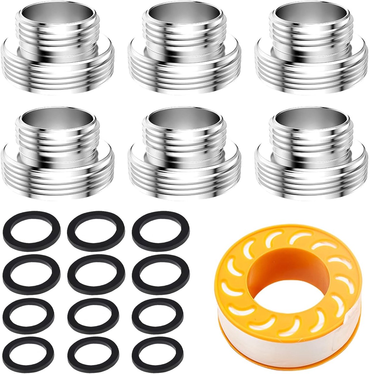 Faucet adapter M16 naar M22 - 6 stuks - Hoogwaardige koper - Eenvoudige aansluiting voor kranen - ShopVlot