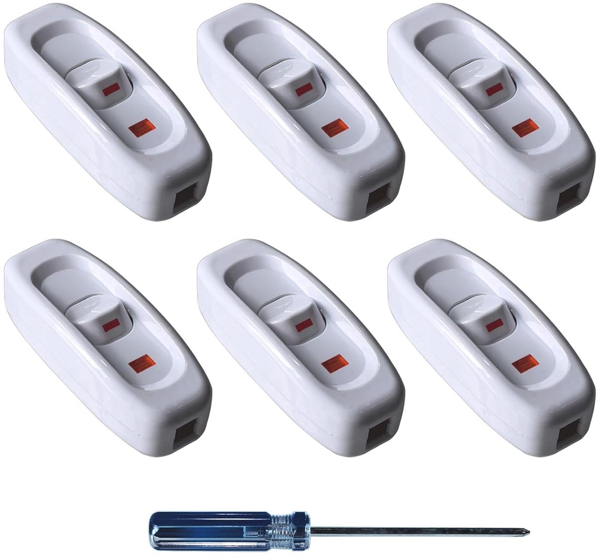 GTIWUNG 6 Pcs Intermediate Switch Cable Switch with LED Indicator Light 250V 10A Cord Switch Inline Switch Cable - ShopVlot