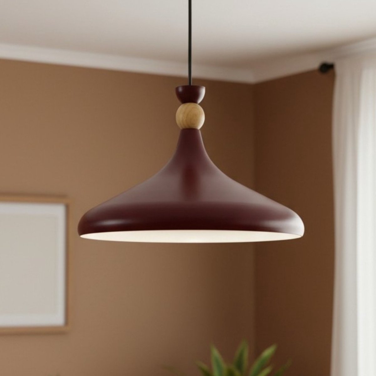 Bamyum Champion hanglamp, industriële Modern stijl, Ø35 cm, bordeaux metalen lamp