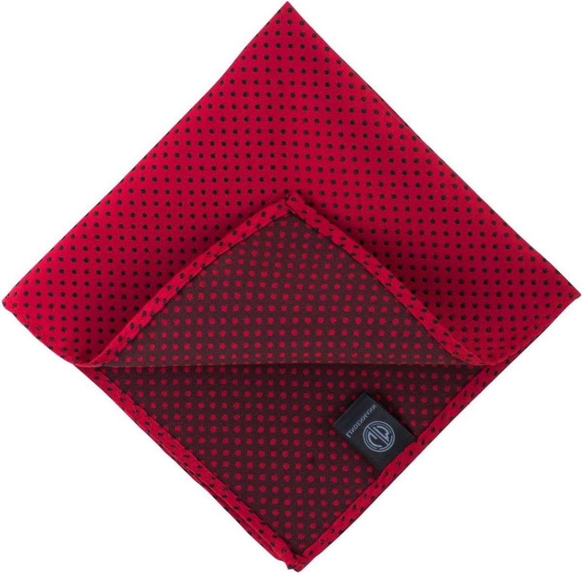 Herensjaal - Zakdoek Decoratief - Accessoire Stijl - 100% Katoen - 44x44 cm - Rood Zwart