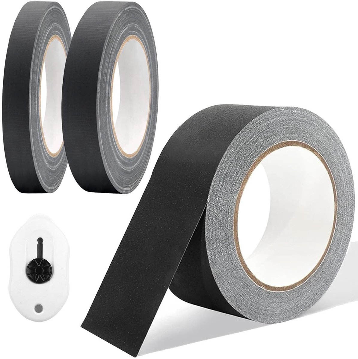 3 Rolls Duct Tape Black Gaffer Tape with Strong Adhesion 30m Heavy Duty Adhesive Cloth Tape Waterproof Gaffa Tape for - ShopVlot