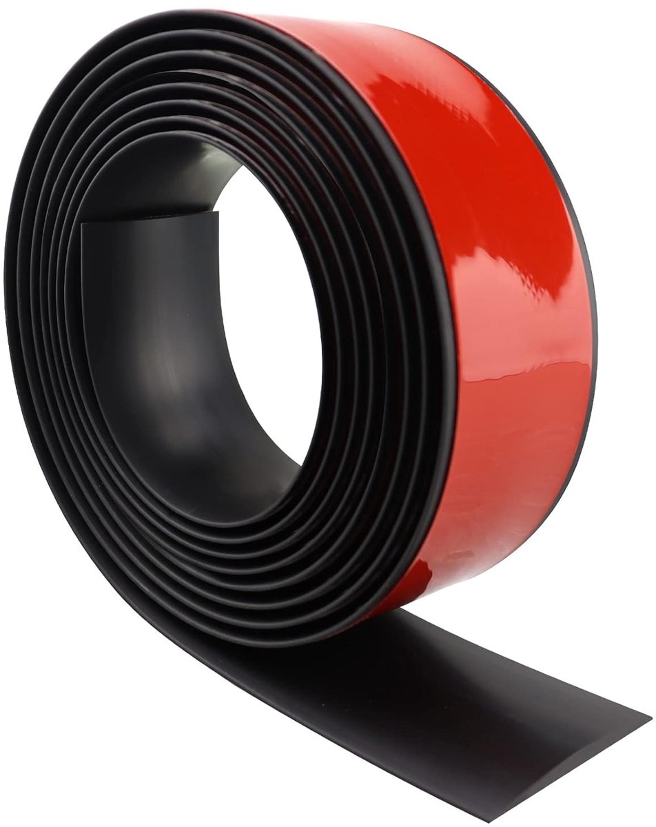 Zelfklevend Vloerprofiel voor Vloerovergangen - Platte Vinyl Afdekstrip voor Laminaat en Vloeren (200 x 5 cm, Zwart)