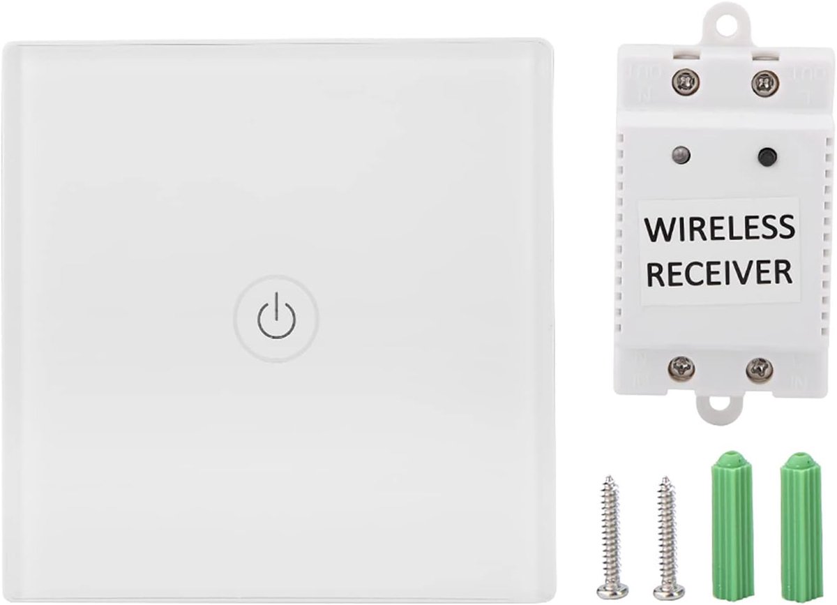 12V 1Way Wireless Smart Wall Switch, Wifi Smart Light Switch Wall Switch Panel Remote Control Touch Light Switch For - ShopVlot