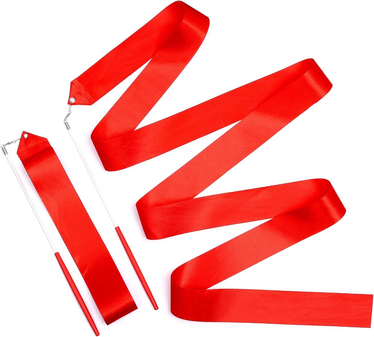SnelShoppen - 2pcs Dans Ribbons 2m Lang, Spinning Dans Ribbons voor Kinderen, Gymnastiek Ribbons met Dansstok, Geschikt voor Feesten, Training en Crea