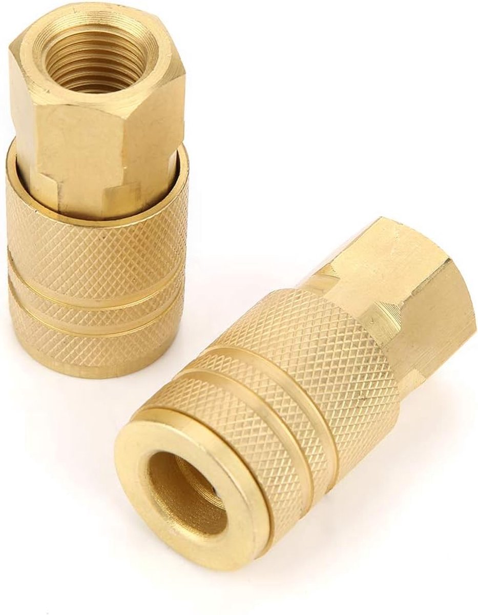 SnelShoppen - 10 Stuks 1/4 Inch NPT Adapter voor Gecomprimeerde Luchtcompressor Koper Verbinding Snelle Koppeling