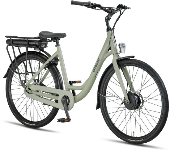 Crown Sydney - Elektrische Damesfiets - Elektrische Stadsfiets - 7 versnellingen - 28 inch - 52 cm - French Grey van Crown — afbeelding 2