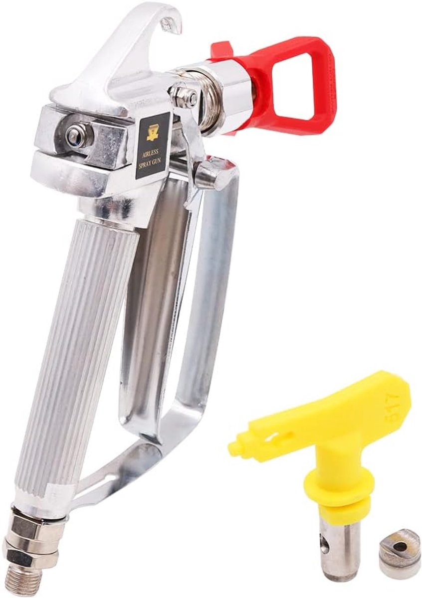 SnelShoppen - High Pressure Airless Spuitpistool Kit 517 met Nozzle - Roestvrijstalen Verfspuit voor Binnen en Buiten - Perfect voor Muurverf en Dispe