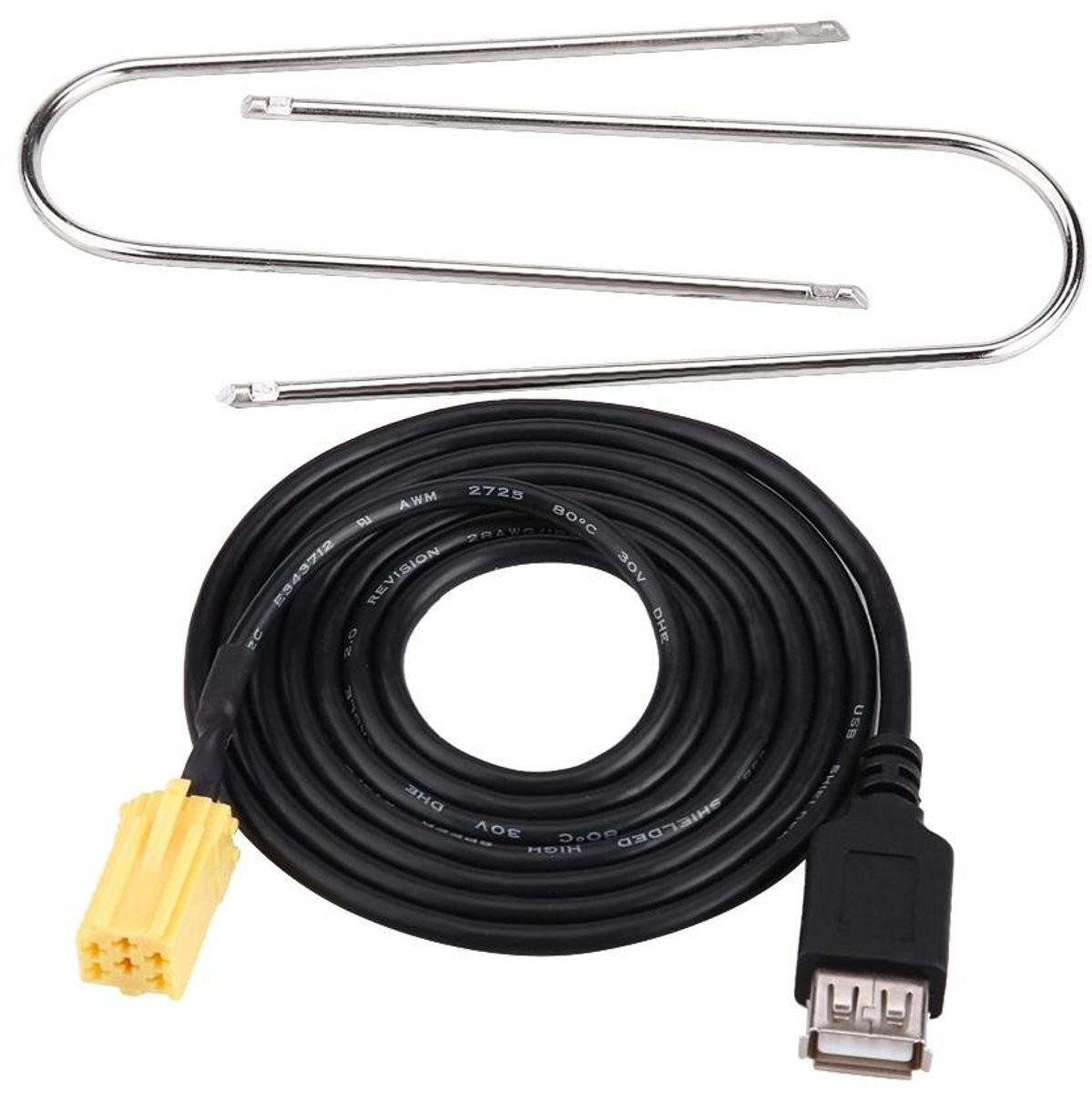 SnelShoppen - MINI-ISO USB Oplaadkabel, 6 Pin Connector Plug USB Adapter Kabel Geschikt voor Grande Punto en 159 vanaf 2007, Hoge Prestaties, Snelle G