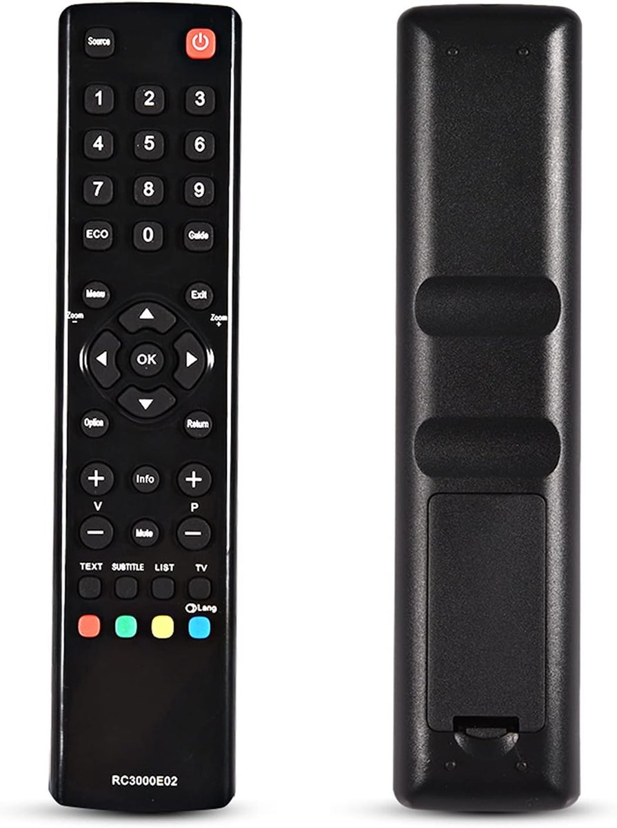 SnelShoppen - Universele Afstandsbediening voor TV, Vervanging voor TCL RC3000E02, 10m Afstandsbediening, Duurzaam ABS Materiaal, Compact en Gebruiksv
