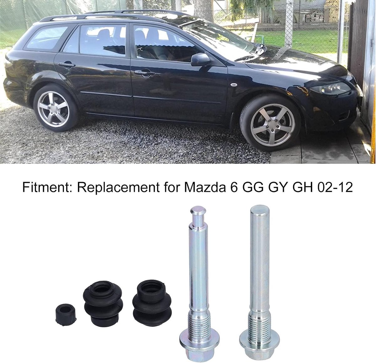 SnelShoppen - Brake Caliper Slider Pin BCF1402A Metaal + Rubber Achter Caliper Sliding Pin Geschikt voor Mazda 6 GG GY GH 02-12