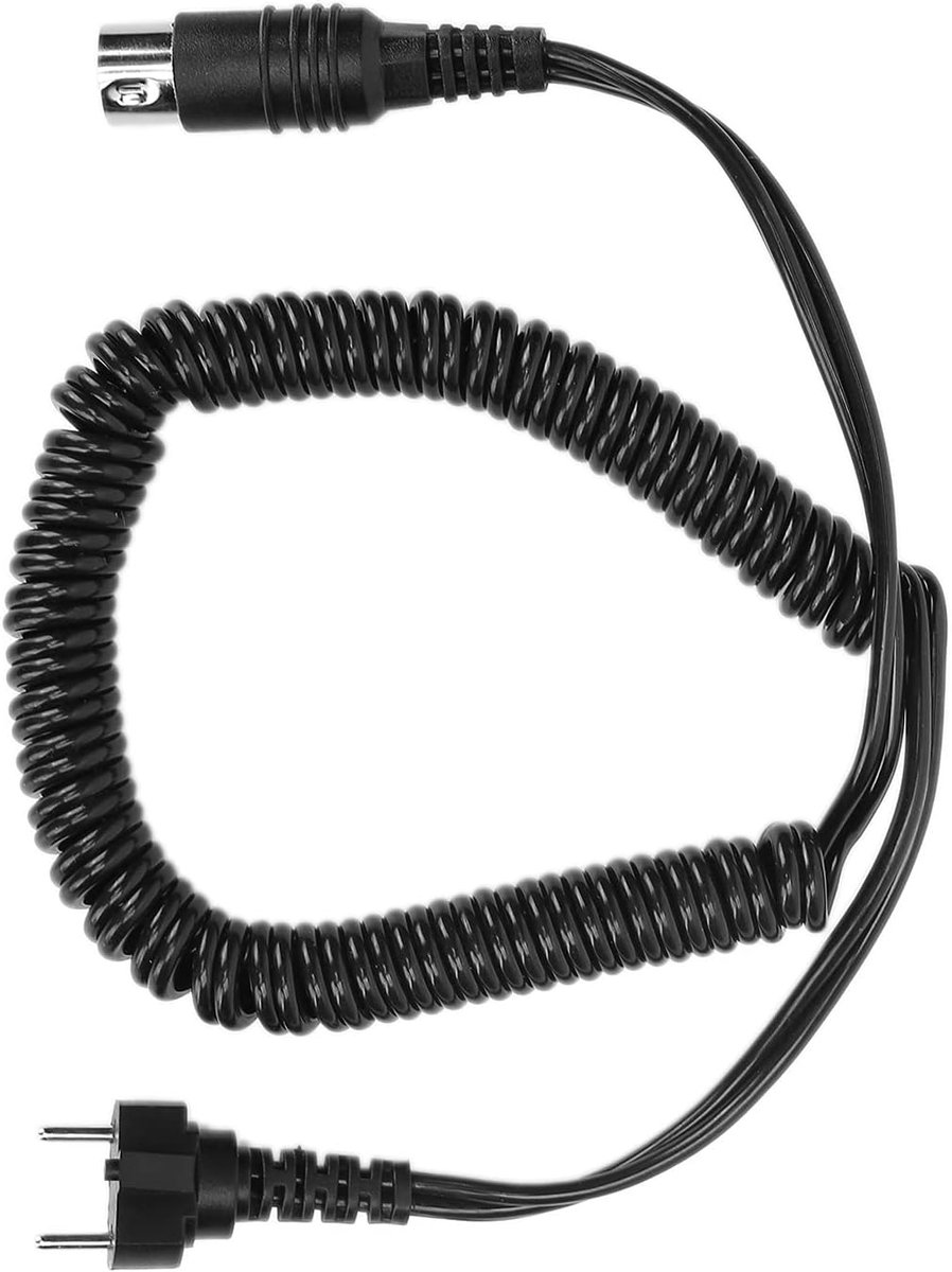 SnelShoppen - Elektrische Nagelboor Kabel met Antioxidatieve Handstuk Kabel - Drie Stekkers Ontwerp - Ideaal voor Langdurig Gebruik - 1.8 m Zwart - Pe