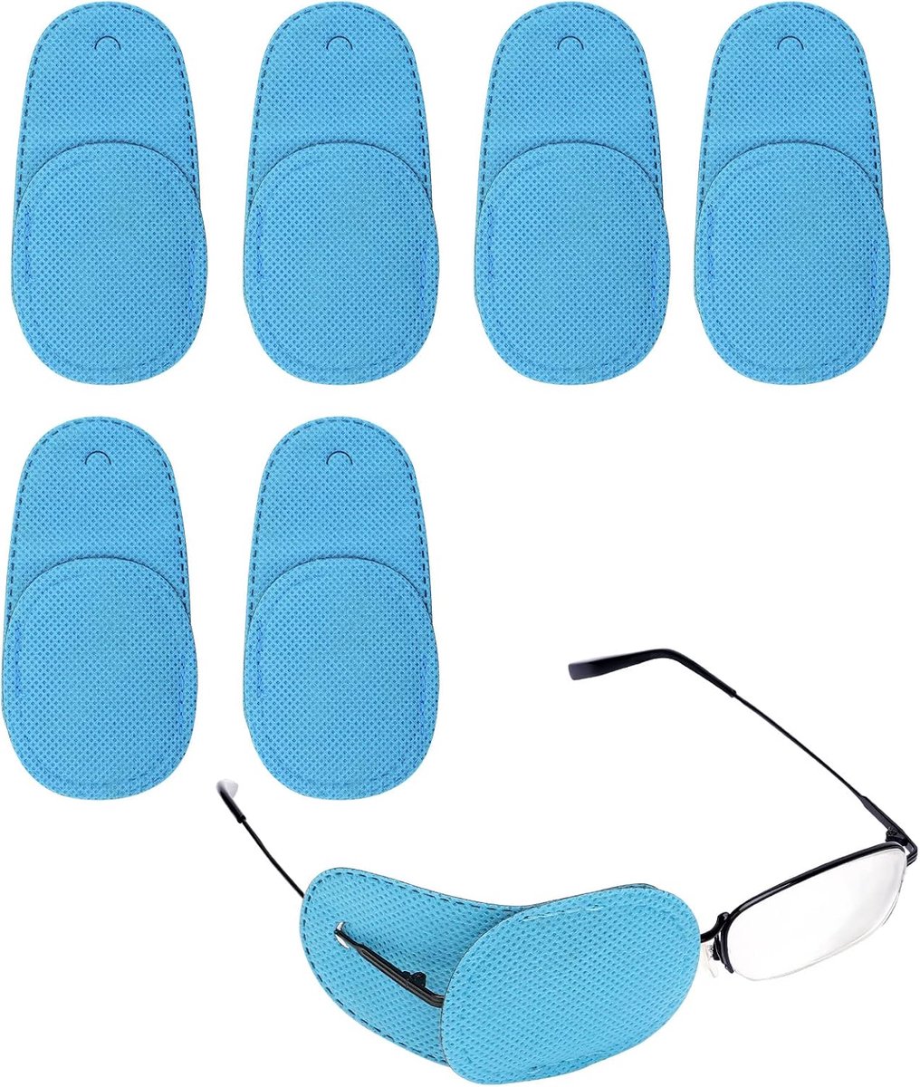 SnelShoppen - 6 Stuks Oogpleisters voor Kinderen en Volwassenen - Grote Maat Niet-Geweven Oogpatches - Verbeteren van Gezichtsvermogen - Blauwe Oogple