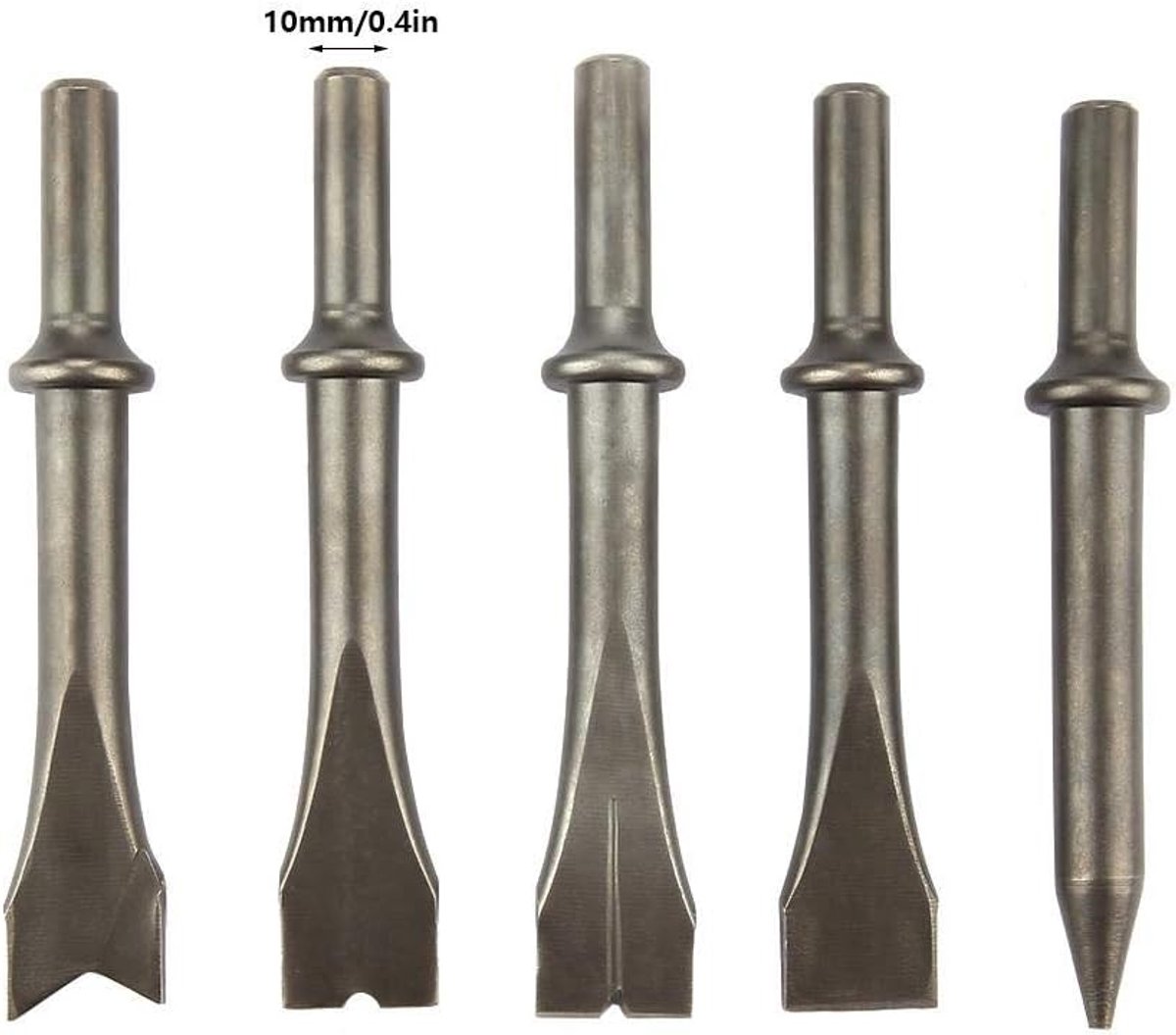 SnelShoppen - 5 Stuks Lucht Hamer Chisels, Pneumatische Hamer Bitset Voor 150/190/250 Lucht Hamer, Hoogwaardige Chroom-Molybdeen Staal, Voor Metsel- e