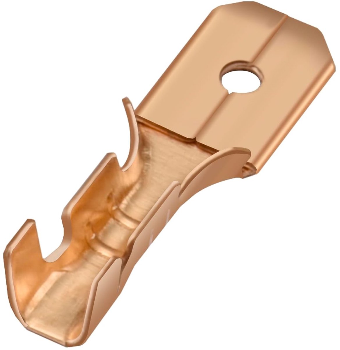 SnelShoppen - Snelkoppeling Spade Crimp Terminals 6.3mm - Niet Geïsoleerde Crimp Connectoren - Koper - 100 Stuks voor Elektrische Aansluitingen
