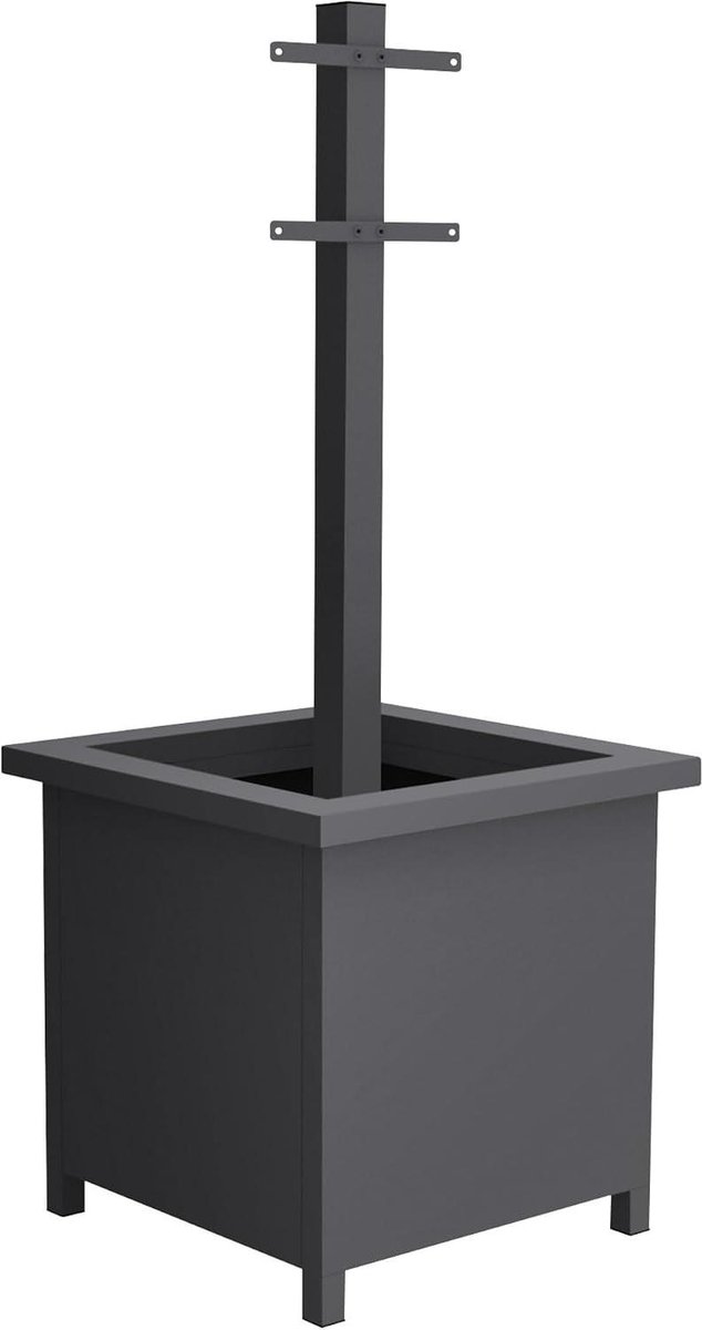 Brievenbusstandaard - Brievenbus paal - Buiten plaatsen - Met plantenbak - 120 cm hoog - Antraciet