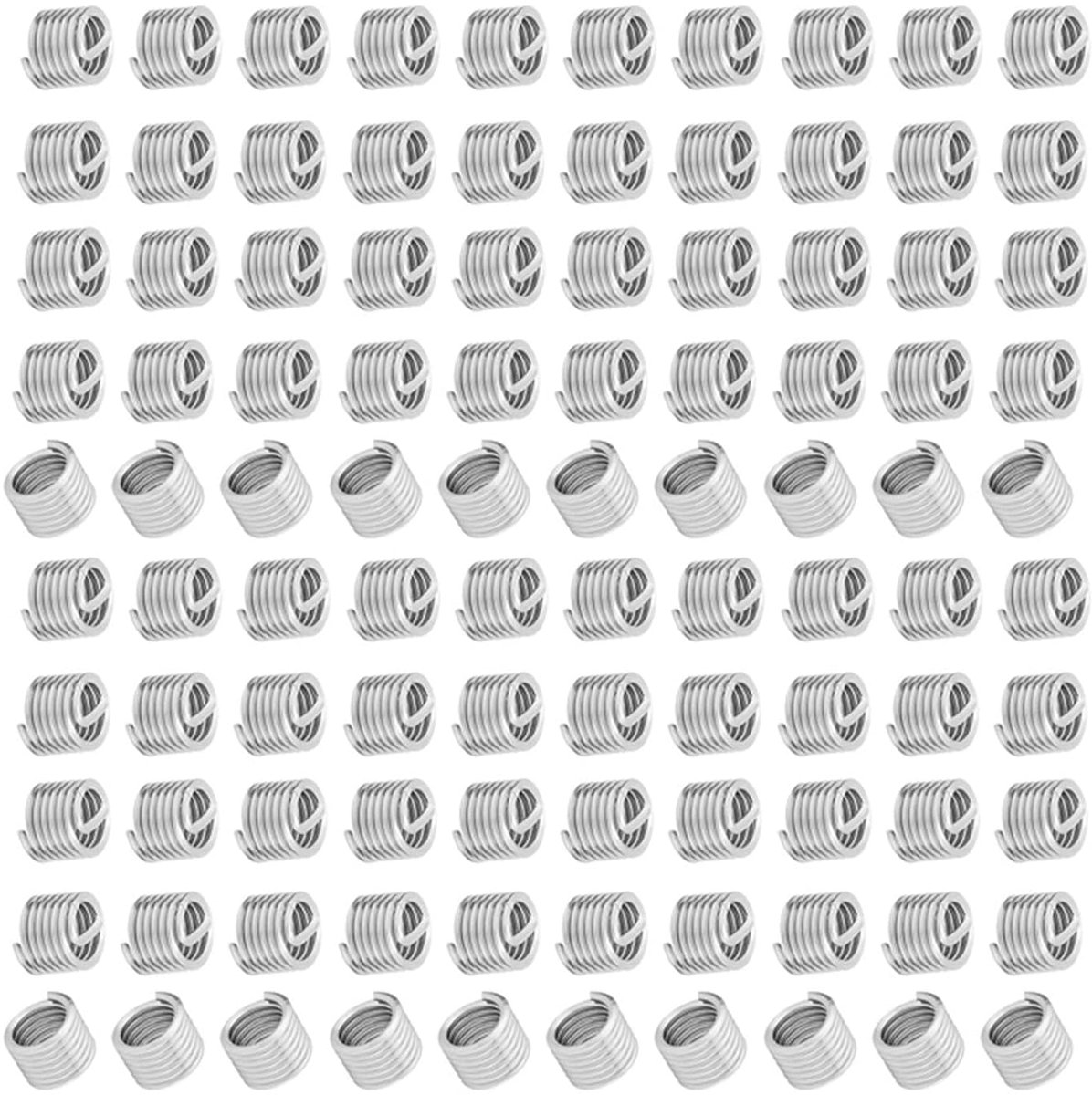 SnelShoppen - 100 Stuks Draadinsert 304 RVS Reparatie Assortiment Kit M6x1.0x1.5D, Schroef Ferrule en Pakking Lock Ring