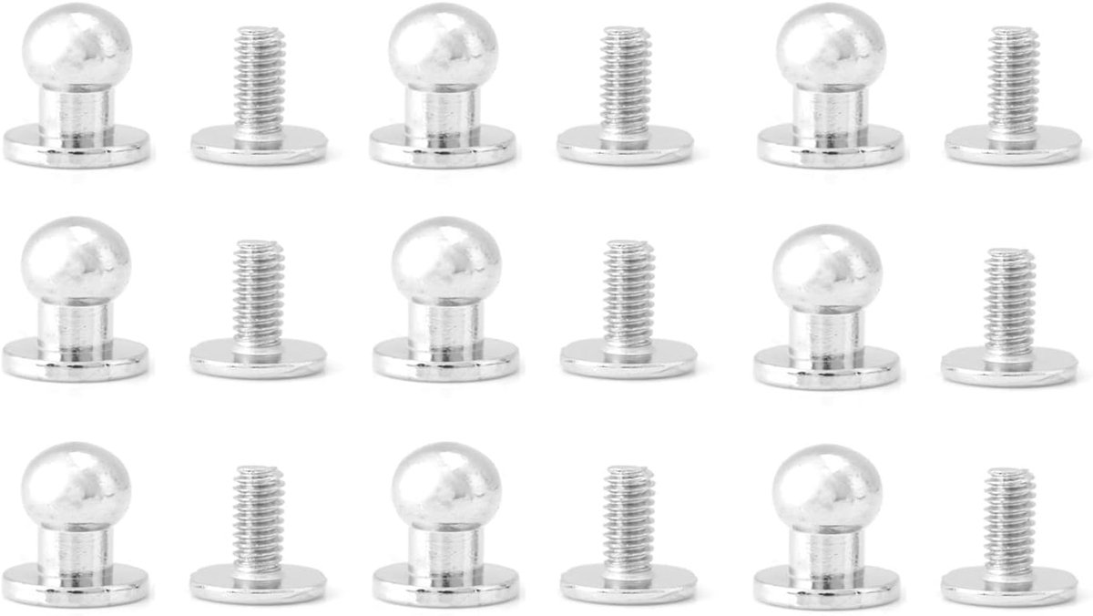 SnelShoppen - 20 Stuks 8 * 6mm Zilveren Ronde Kop Koper Nagels Rivet Bout Studs Leer Craft Accessoires