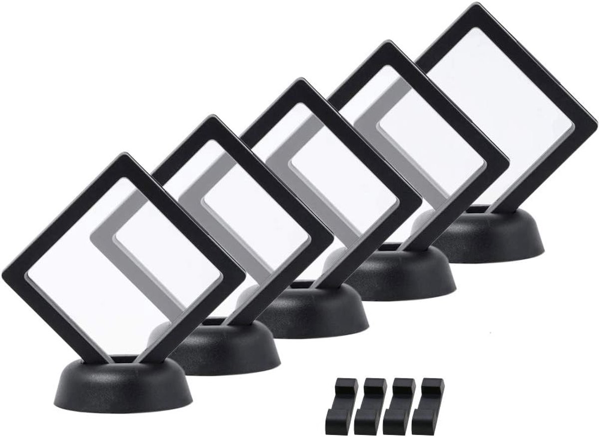 LZYMSZ Set of 5 Pieces Transparent 3D Floating Frame Display Stands Holder Challenge Coins Hanging Frame AA Medallions - ShopVlot