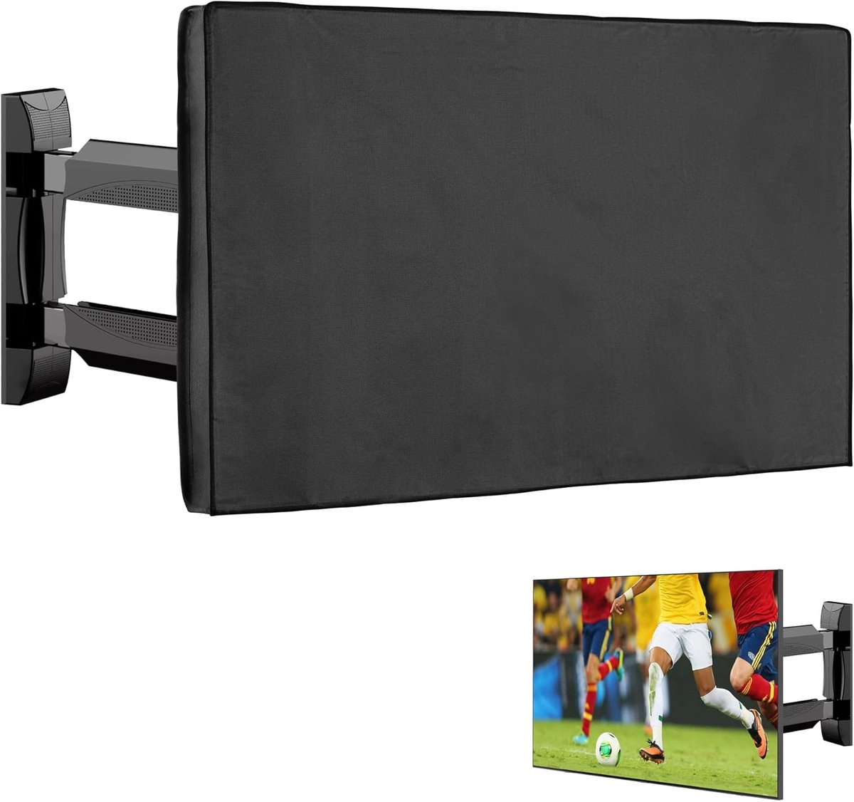 SnelShoppen - Outdoor TV Cover 65 inch - Beschermhoes voor Televisie - Weerbestendig Zwart - Bescherming tegen Zon, Regen en Vuil - Ideaal voor Buiten