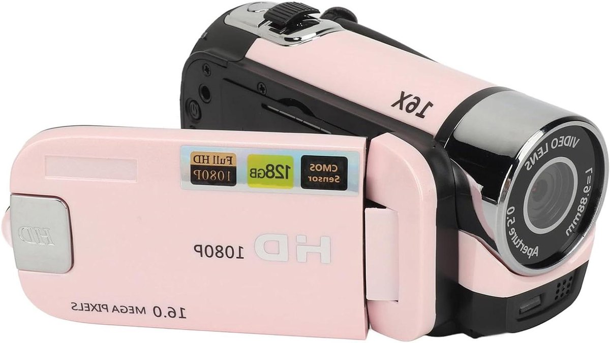 Digitale Camera - Vlog Camera - Reis Opnames - Ingebouwd Vullicht - 16x Zoom - Roze