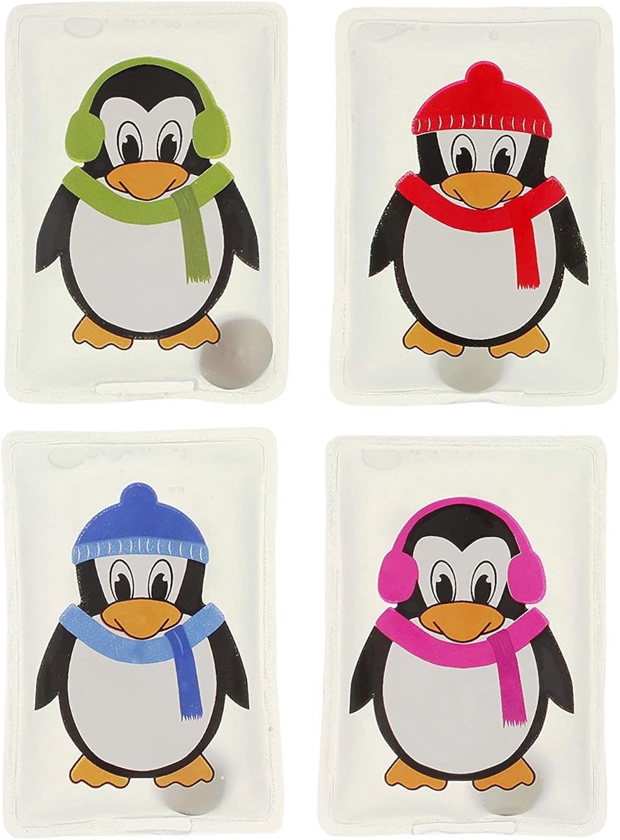 SnelShoppen - MIJOMA Handwarmers Set van 4, Herbruikbare Vingerwarmers, Anti-Koude Handen, Ideaal voor Winter, Feest en Cadeau, Schattige Penguin