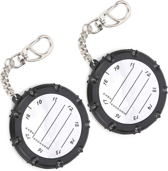 SnelShoppen - 2 Stuks Golf Score Counters Draagbare Stroke Counter Dubbelzijdig 18 Holes Golf Scorer Golf Accessoire met Sleutelhanger van Snelshoppen — afbeelding 5