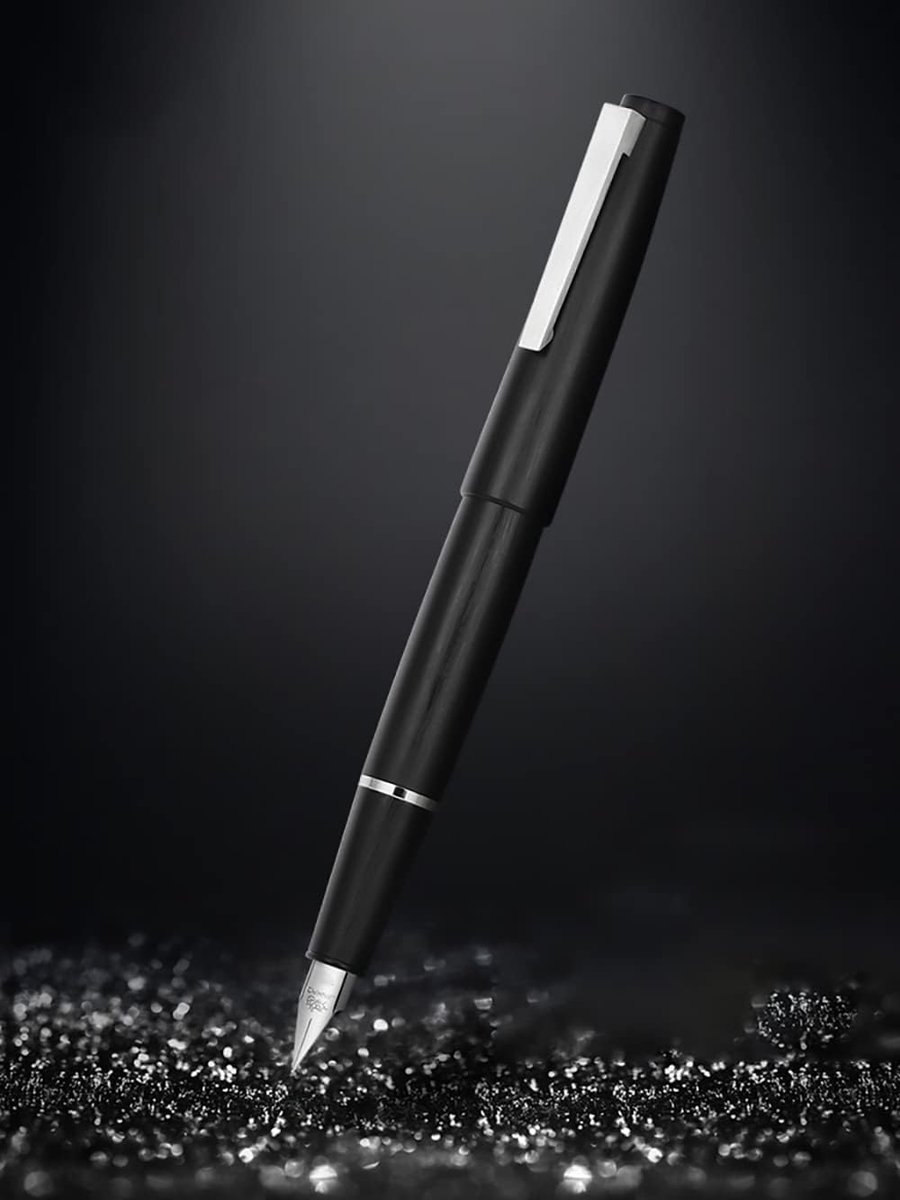 2pcs Jinhao 80 Black Brushed Fiber Fountain Pen with Ink Converter, Iridium Fine Pen Pen Set - ShopVlot