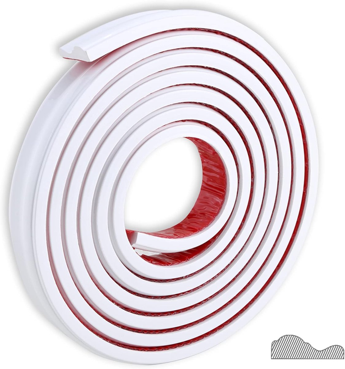TriMold Adhesive Edge for Chair Rail, Self Adhesive Wall Decoration for Home Decoration and Wall Protection (White, 5m - ShopVlot