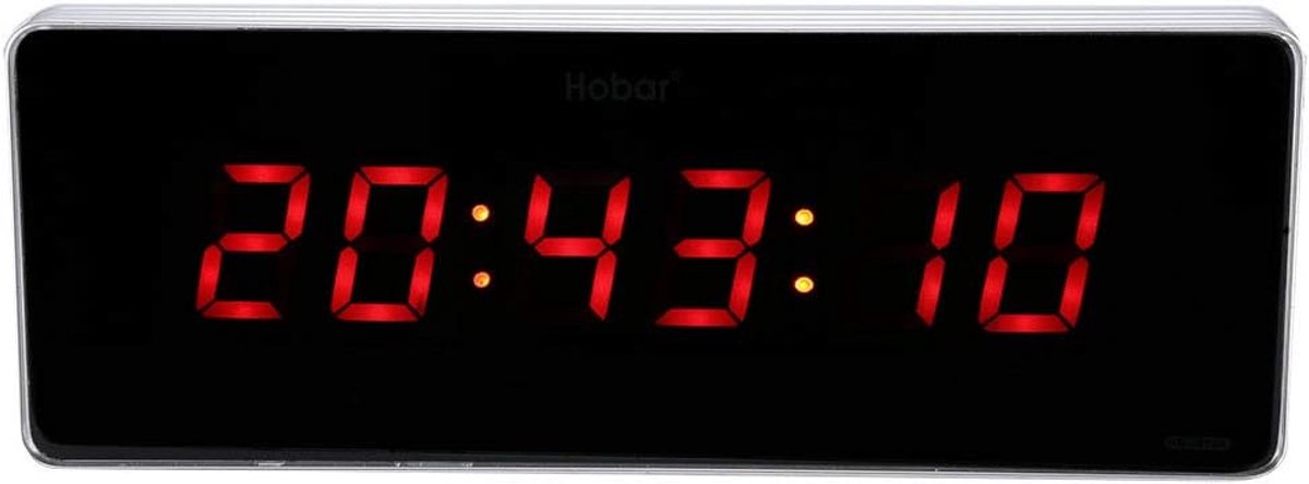 SnelShoppen - Grote Digitale LED Wandklok Aluminium Legering Elektronische Bureauklok, Tijd en Temperatuur Weergave, 14.2 * 5.1 cm, Voor Thuis, Gym, K
