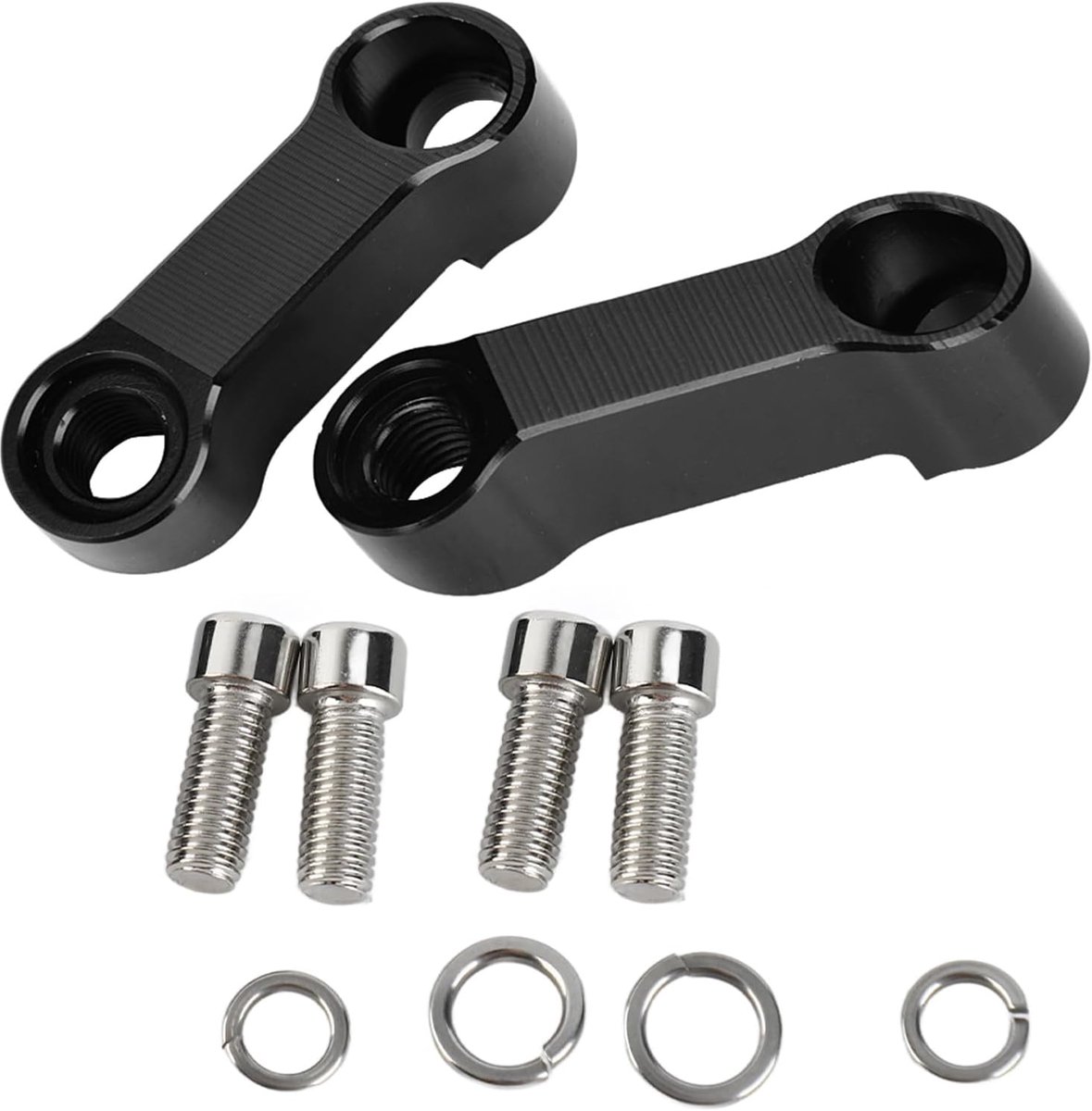 SnelShoppen - Achteruitkijkspiegel Vergrootglas Adapter Set 10mm 8mm voor Motorfiets en Elektrische Voertuigen, Verhogingsbevestiging, Eenvoudige Inst