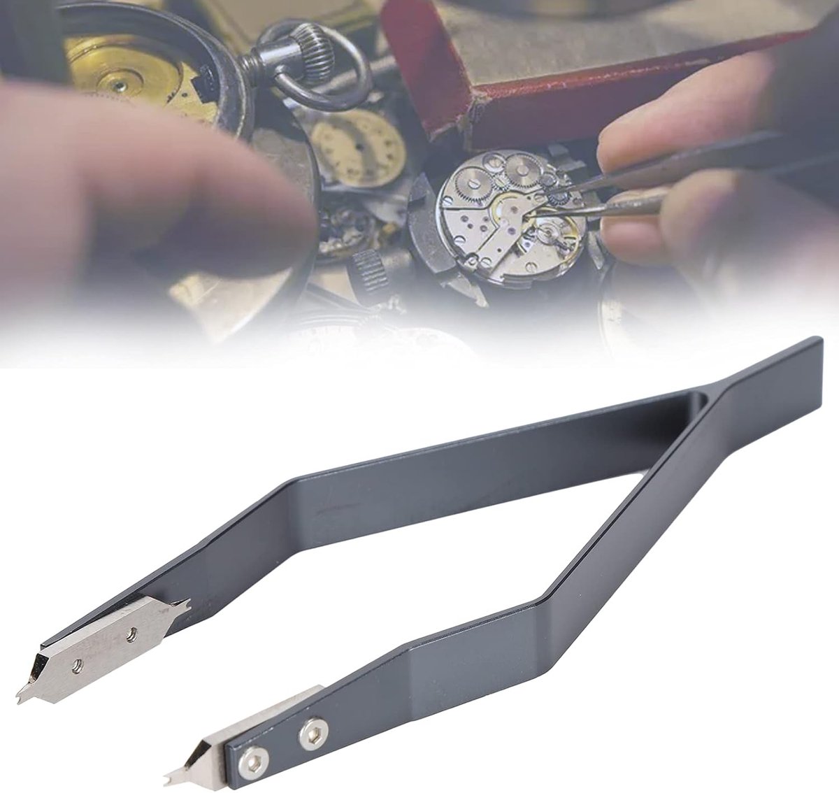 SnelShoppen - V-vormige Horloge Spring Pliers Tool - Professionele Gereedschap voor Horlogemakers - Ideaal voor het Verstellen van Horlogebanden en Ve