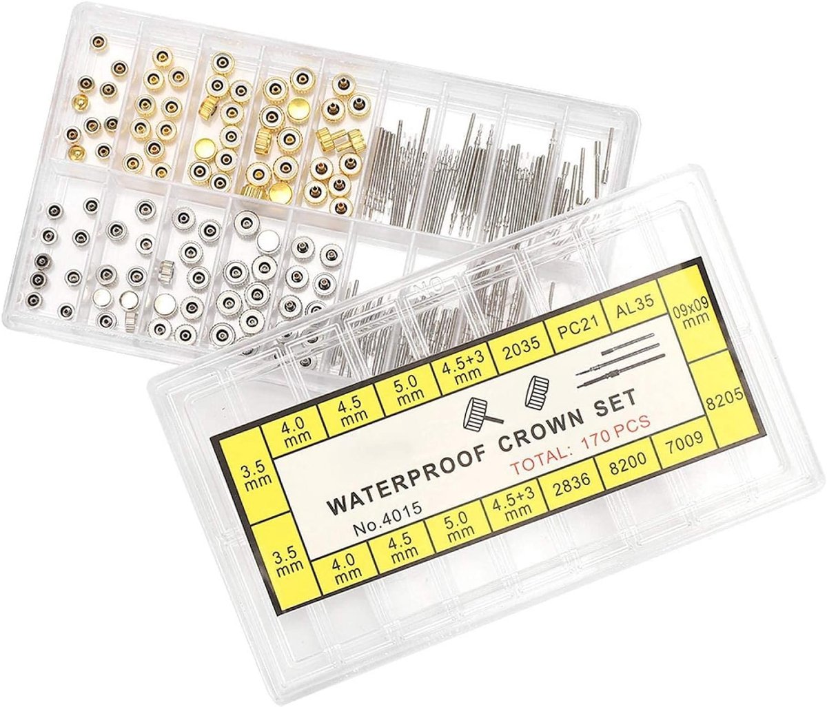 SnelShoppen - Watch Stem Extender, Horloge Stemverlenging + Accessoire Reparatie Vervangset met Doos, voor Horlogereparatie