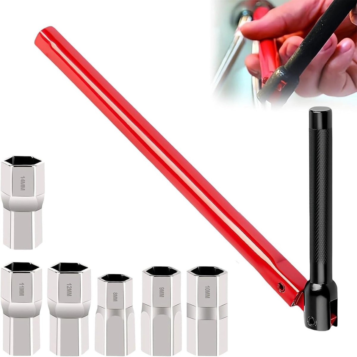 13mm en 8-14mm Moersleutels voor Kraanmontage, Carbon Staal Gereedschap voor Tap Reparatie en Onderhoud