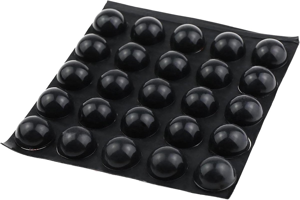 SnelShoppen - 25 Stuks Silicone Zelfklevende Geluidsreductie Pads Anti-bots Non-slip Zwart 19x10mm voor Speaker Elektronica Tafel Laptop Tray