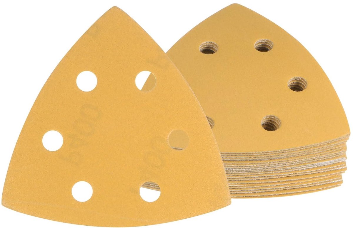 SnelShoppen - 20 Stuks Schuurpapier voor Detail Schuurmachine - Grit 400, 95mm, Aluminiumoxide, Perfect voor Houtbewerking en Polijsten van Meubels