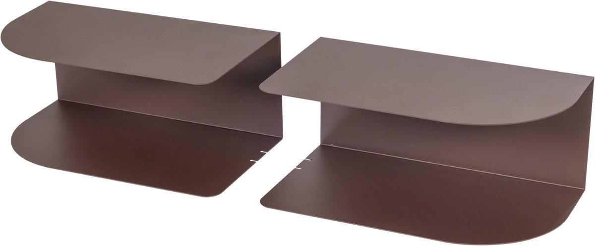 WOOOD Ovia Nachtkastje Links/Rechts - Metaal - Paars/Bruin - Set Van 2