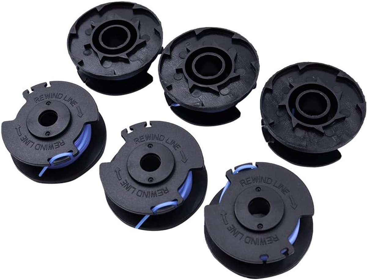 SnelShoppen - 6x Vervangspool voor Draadmaaiers - 1.65mm Autofeed Spool Geschikt voor Ryobi One+ 18V 24V - Tuinaccessoires voor Efficiënt Snoeien