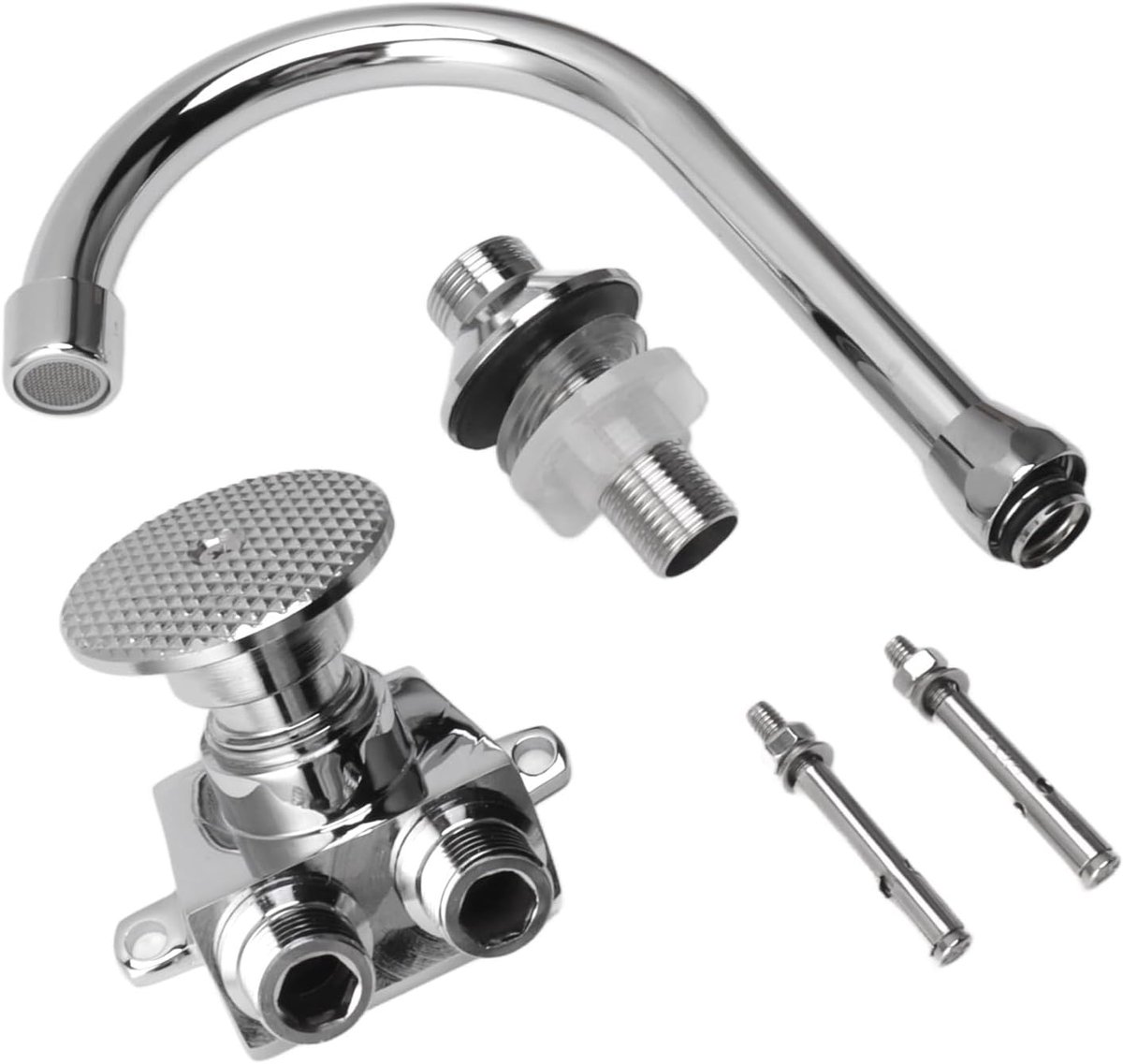 SnelShoppen - Voetpedaal Keuken Kraan met Flexibele Slang - Touchless Vloer Gemonteerde Voetbediening - Duurzaam Koper - Handenvrij Water Controle voo