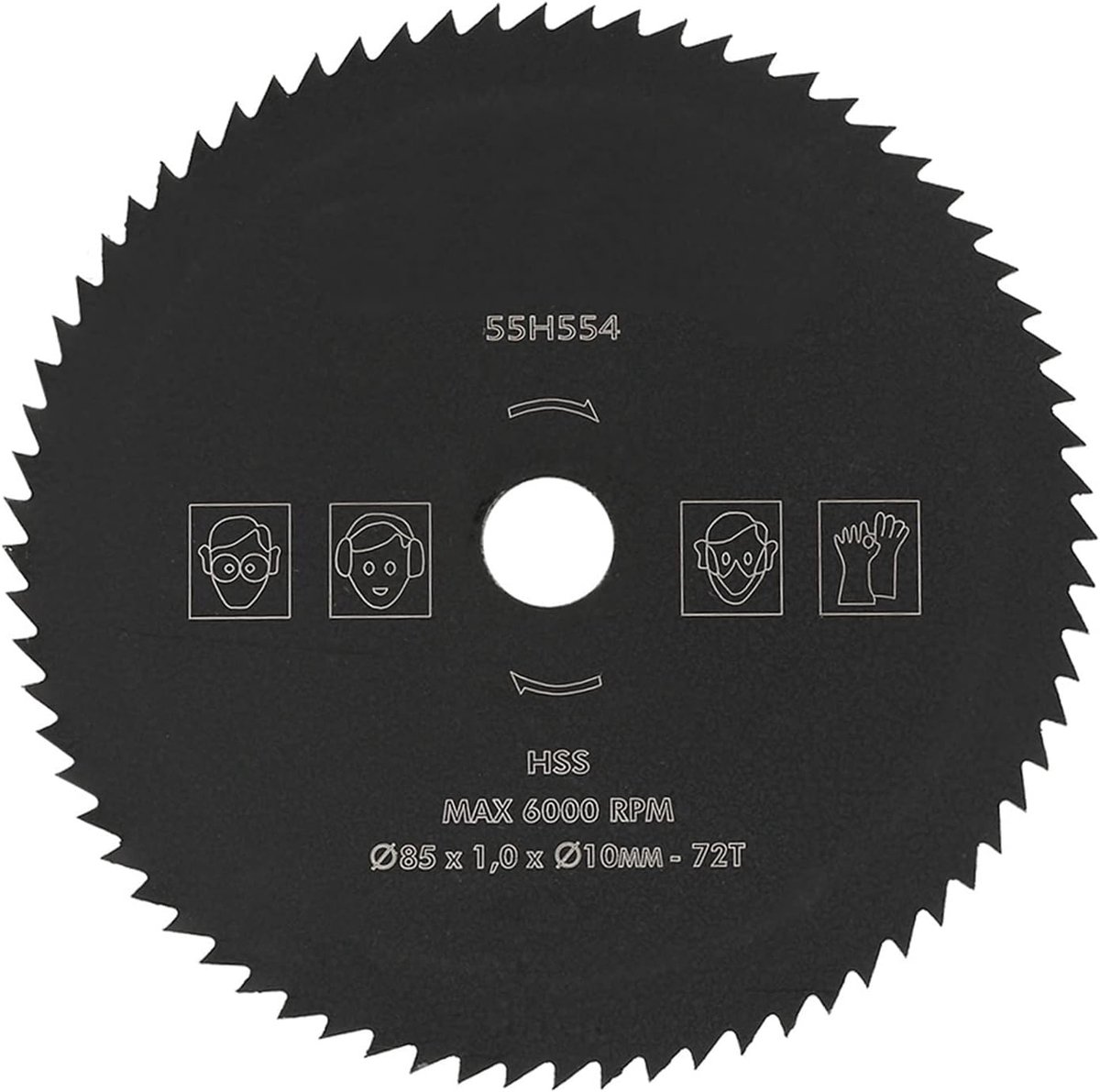 SnelShoppen - Cirkelzaagblad voor Houtbewerking 85 mm x 10 mm, 72 Tanden, HSS Zaagbladen voor Hout en Metaal, Zwarte Industrieel, Precisie Sneden voor