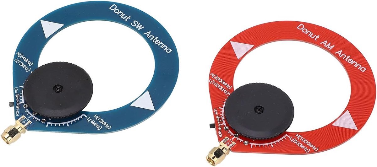 SnelShoppen - 2 stuks AM donut mini loopantenne voor draagbare radio, anti-interferentie, MW SW kortegolven, verbeterde signaalontvangst