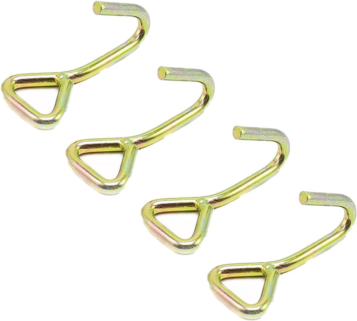 SnelShoppen - 4 Pack Ratchet Haak, Zware Klauwhaken Vervanging voor Ratel Spanbanden en Webbing Ratelriemen, Enkel J Haak 25mm x 800kg
