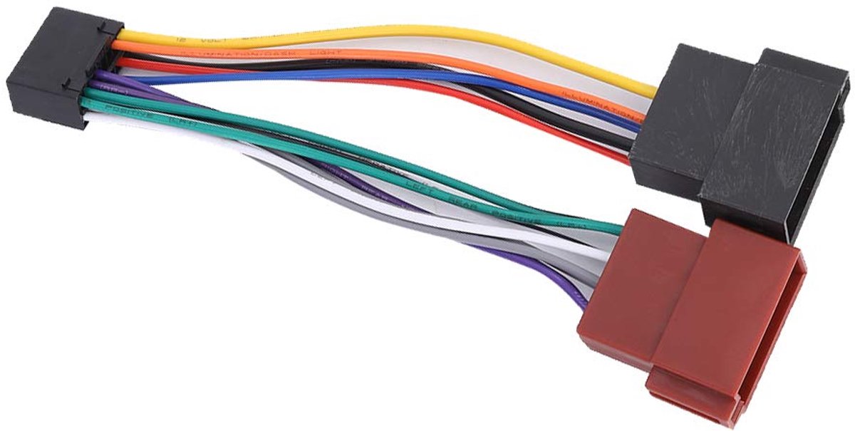 SnelShoppen - ISO adapter draadloze bekabeling 16-pins stekker voor autoradio, CD, MP3-spelers, eenvoudig te installeren, slijtvast, plug-and-play opl