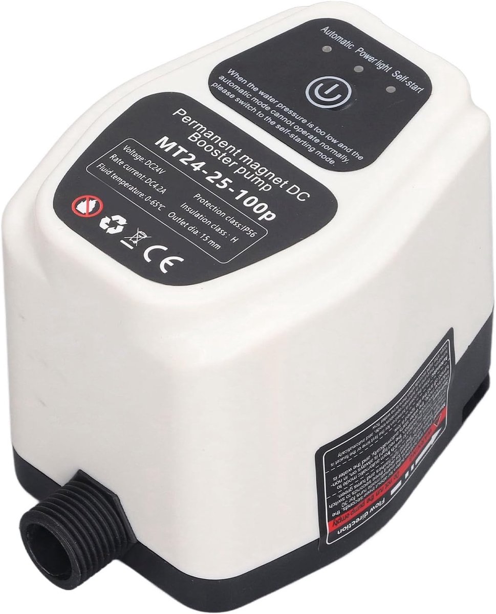 SnelShoppen - Stille Waterpomp, Automatische Waterverhoger 100-240V, 25L voor Badkamer (EU Stekker) - Efficiënte Waterdrukverhoging