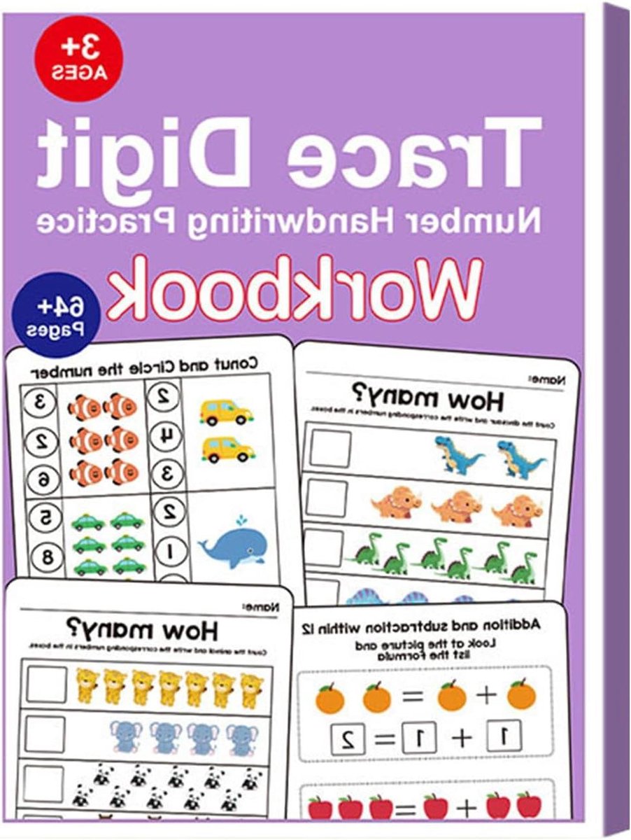 Wiskunde Oefenboeken - Rekenboekjes Kinderen - Basisvaardigheden Leren - Visueel Stimulerende Pagina's - 24 x 17 cm - Gekleurd